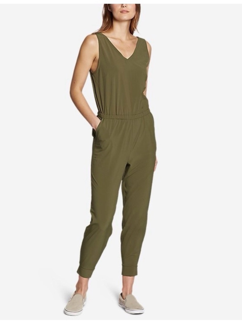 Eddie Bauer Olive Departure Large Jumpsuit